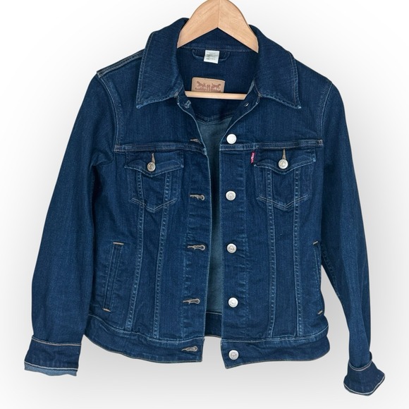 Levi's Jackets & Blazers - Levi's Classic Denim Trucker Jacket Dark‎ Wash Classic Stretch Denim Women Small